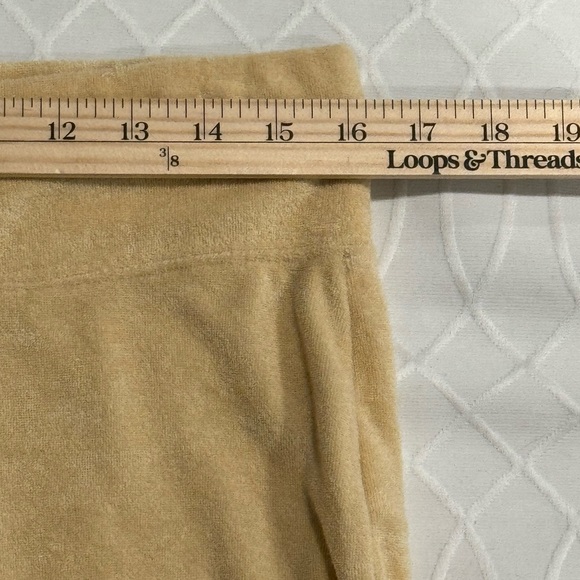 NWT Women's Danielle Bernstein Towel Terry Kick Flare Pants Taupe Size Large - Picture 9 of 13